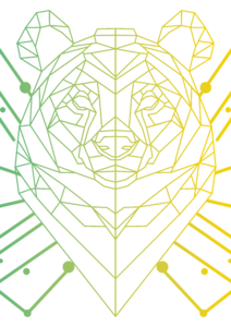 Geometric_line_bear | green-yellow 02