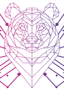 Geometric_line_bear | pink-purple 02