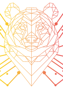 Geometric_line_bear | yellow-red 02